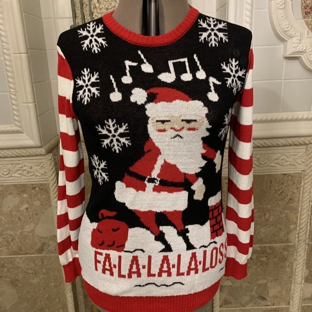 Holiday Sweater. Size XL. Santa. Cotton/poly. Crew Neck. Long Sleeve. B42.